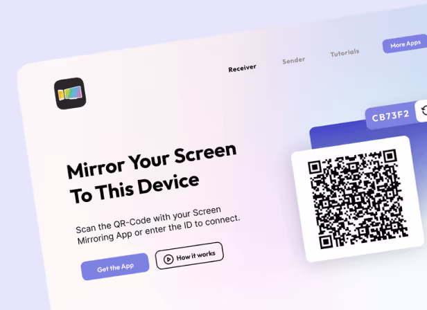 Screenshot der Webseite von Screen Mirroring